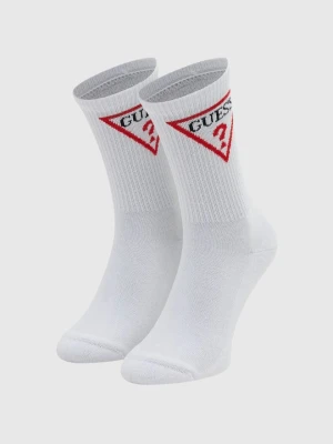 GUESS Białe damskie sportowe skarpetki Ellen