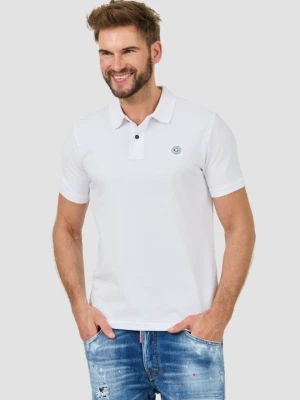 GUESS Białe męskie polo Washed, Rozmiar L