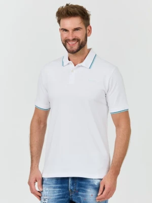 GUESS Białe polo męskie Lyle, Rozmiar M