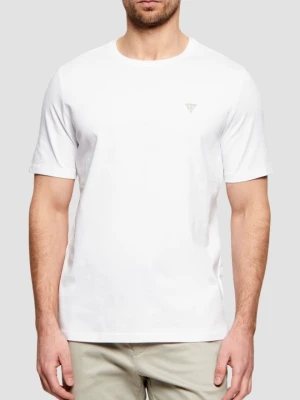 GUESS Biały bawełniany t-shirt męski Patch, Rozmiar L