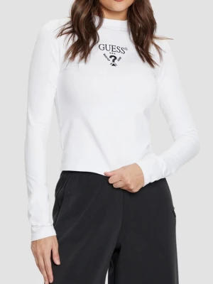 GUESS Biały damski longsleeve Colette Tee