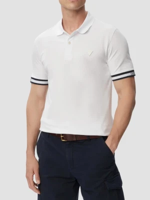 GUESS Biały męski t-shirt polo Lyle, Rozmiar L