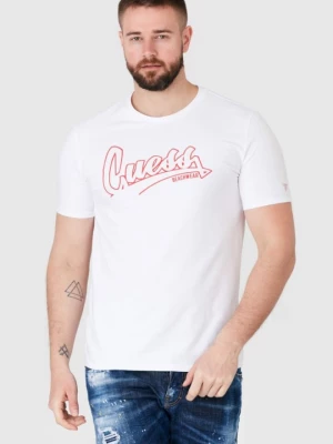 GUESS Biały t-shirt męski beachwear