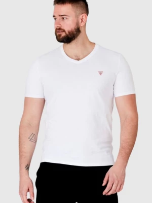 GUESS Biały t-shirt męski w serek
