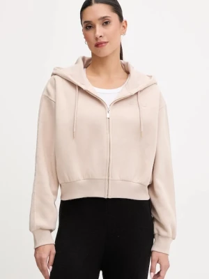Guess bluza AELIA damska kolor beżowy z kapturem gładka V5BQ11 KB681