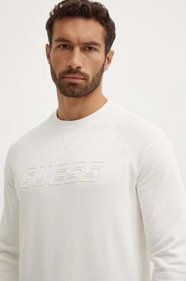 Guess bluza ALDWIN męska kolor beżowy z nadrukiem Z4YQ16.KAIJ1