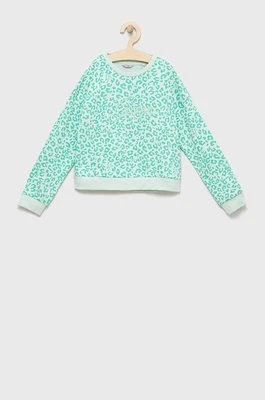 Guess bluza bawełniana dziecięca kolor zielony wzorzysta