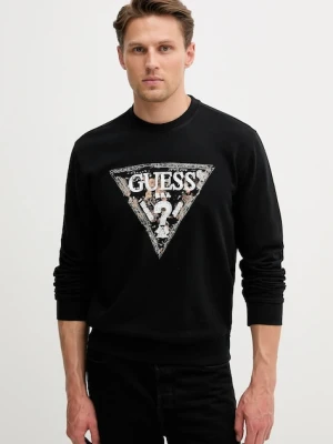 Guess bluza bawełniana męska kolor czarny wzorzysta M5YQ05 K68I4