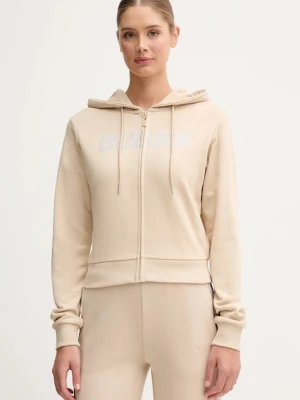 Guess bluza bawełniana PRIMULA damska kolor beżowy z kapturem z aplikacją V5GQ10 KCRP0