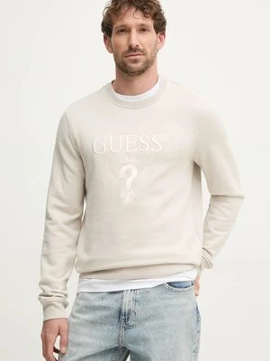 Guess bluza BEAU męska kolor beżowy z aplikacją M5RQ08 KCN01