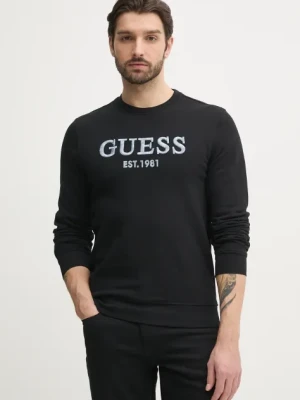 Guess bluza BEAU męska kolor czarny z aplikacją M5GQ08 KCN01