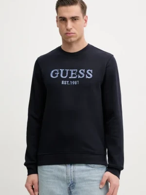Guess bluza BEAU męska kolor granatowy z aplikacją M5GQ08 KCN01