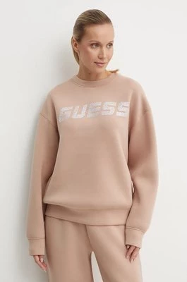 Guess bluza CECILIA damska kolor brązowy z aplikacją V4BQ15 K7UW2