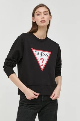 Guess bluza damska kolor czarny z nadrukiem W2YQ16 KBA10