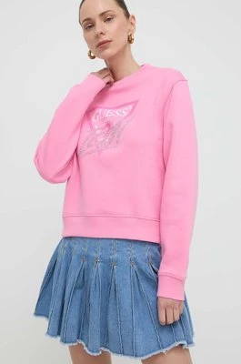 Guess bluza damska kolor różowy z aplikacją W4RQ96 KB681