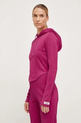 Guess bluza ANNEKA damska kolor różowy z kapturem gładka V4RQ03 KC2U2