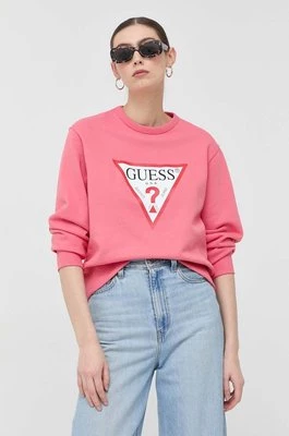 Guess bluza damska kolor różowy z nadrukiem W2YQ16 KBA10