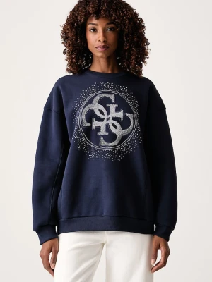 Guess bluza damska z bawełną granatowy
