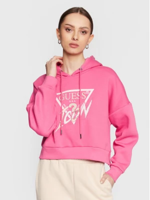 Guess Bluza Icon W3RQ03 KB683 Różowy Relaxed Fit