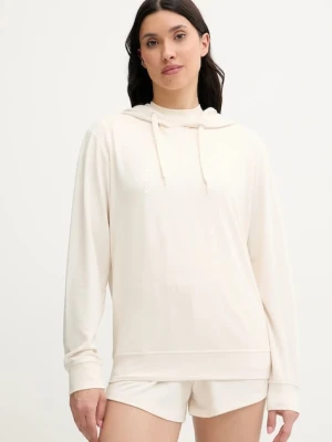 Guess bluza LUCIA damska kolor beżowy z kapturem z aplikacją O5GQ00 KCQP2