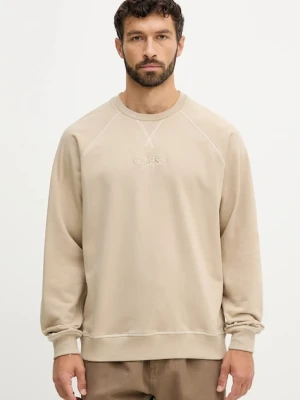 Guess bluza męska kolor beżowy z aplikacją U5RQ00 KCO31