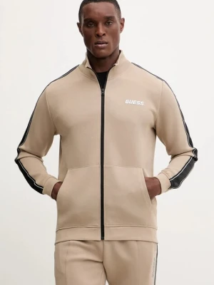 Guess bluza męska kolor beżowy z nadrukiem