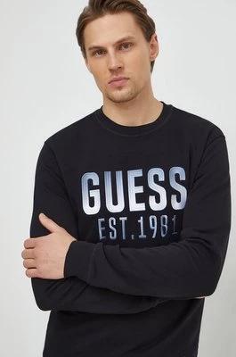 Guess bluza BEAU męska kolor czarny z aplikacją M4RQ08 KBK32