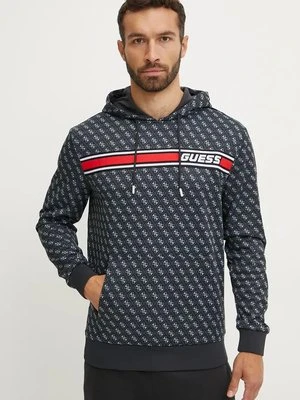 Guess bluza męska kolor czarny z kapturem wzorzysta Z4BQ30 FL04Q