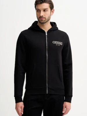 Guess bluza męska kolor czarny z kapturem z aplikacją M5BQ48 K9Z21
