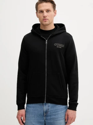 Guess bluza męska kolor czarny z kapturem z aplikacją M5YQ48 KCN01