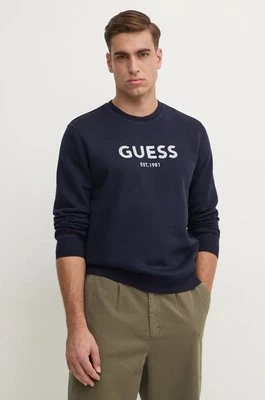 Guess bluza męska kolor granatowy z aplikacją M4BQ23.K9Z21