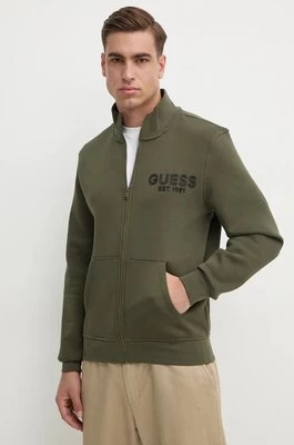 Guess bluza męska kolor zielony z nadrukiem M4YQ80 K9Z21