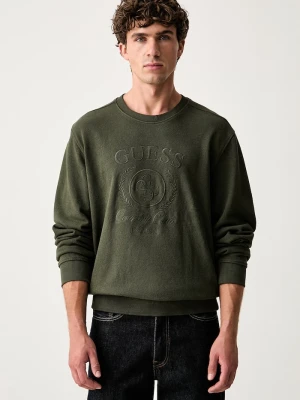 Guess bluza męska z bawełną zielony
