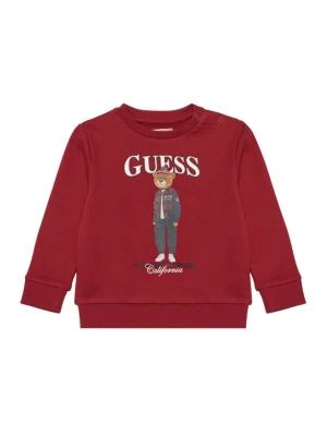 Guess Bluza N6BQ03 K6112 Czerwony ciemny Regular Fit