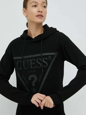 Guess bluza NEW ALISA damska kolor czarny z kapturem V2YQ08 K7UW2