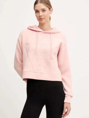 Guess bluza NEW ALISA damska kolor różowy z kapturem z nadrukiem V2YQ08 K7UW2