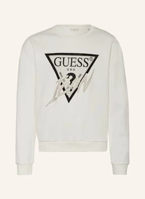 Guess Bluza Nierozpinana Z Ozdobnymi Kamykami beige