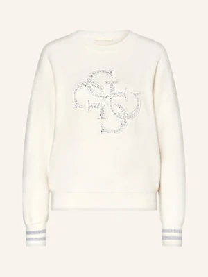 Guess Bluza Nierozpinana Z Ozdobnymi Kamykami beige