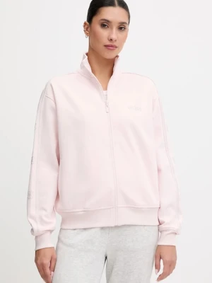 Guess bluza OCTAVIA damska kolor różowy z kapturem z aplikacją V5BQ15 KCX22