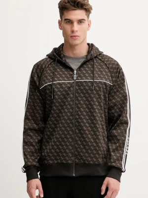 Guess bluza PARIMO męska kolor brązowy z kapturem wzorzysta Z5BQ13 K2042