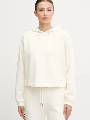 Guess bluza PEONY damska kolor beżowy z kapturem gładka V5YQ04 KBSL2
