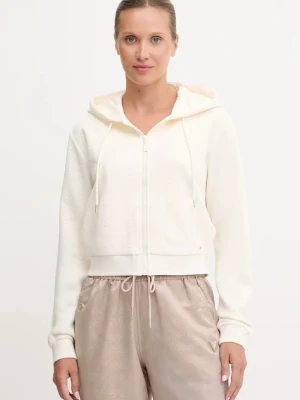 Guess bluza PEONY damska kolor beżowy z kapturem gładka V5YQ06 KBSL2