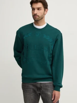 Guess bluza ROY męska kolor zielony z aplikacją M4BQ04.K9YH1