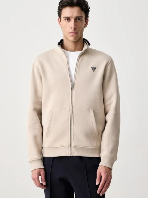 Guess bluza rozpinana męska z bawełną beżowy