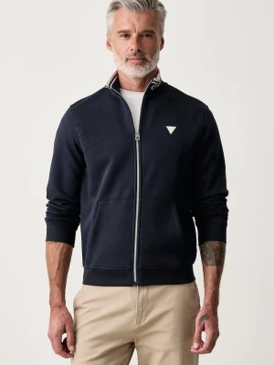 Guess bluza rozpinana męska z bawełną granatowy