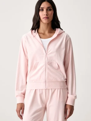 Guess bluza rozpinana z kapturem damska LOREN różowy