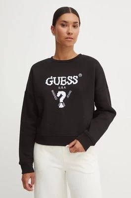 Guess bluza SARAH damska kolor czarny z aplikacją V4BQ11 KCHX0