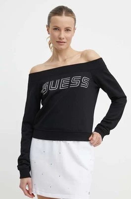 Guess bluza SKYLAR damska kolor czarny gładka V4GQ08 K8802