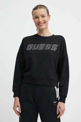Guess bluza SKYLAR damska kolor czarny z aplikacją V4GQ07 K8802