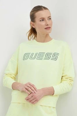 Guess bluza SKYLAR damska kolor zielony z aplikacją V4GQ07 K8802
